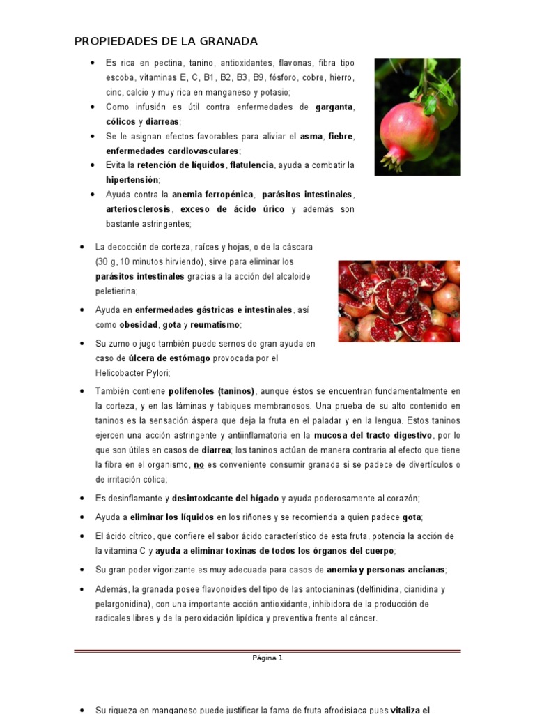 Propiedades de la granada | Antioxidante | Diabetes mellitus