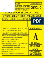 Whole Blood, Blood Group B, O Some 2020 Sri Lalithambigai (Whole Human)