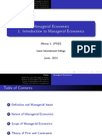 Managerial Economics 1. Introduction To Managerial Economics