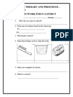 Trinity Primary and Preschool - Bukoto Revision Work For P.1 Litercy