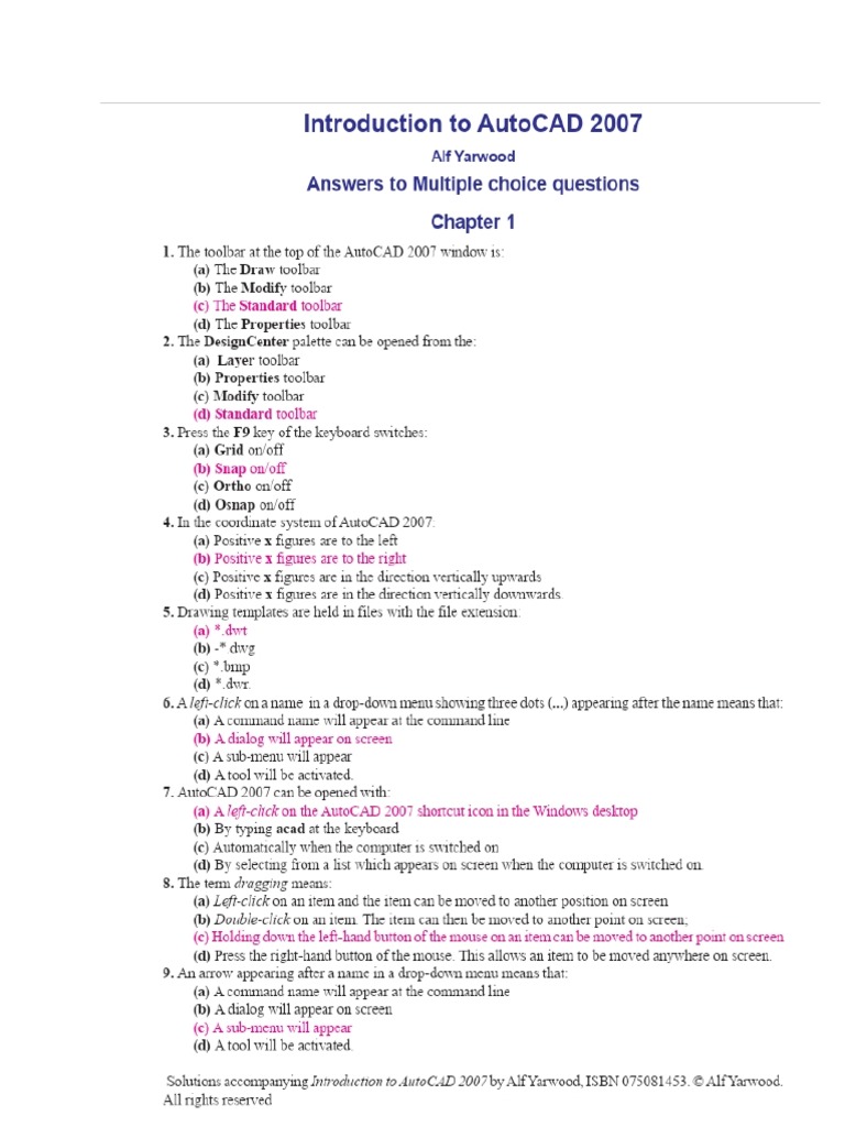 Auto CAD QN and Ans | PDF