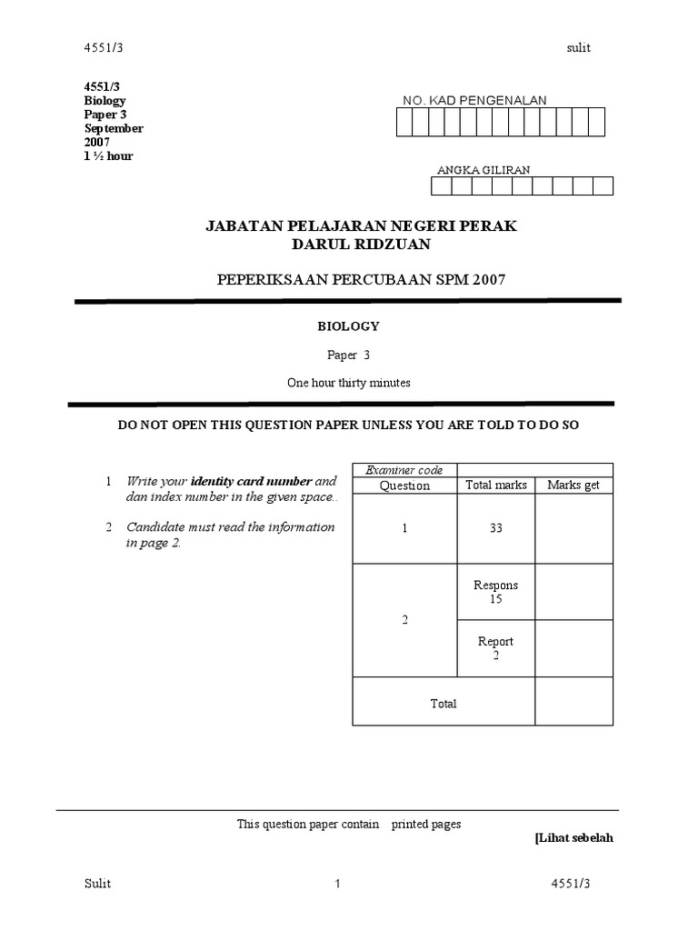 Bio 07 K3 Perak Pdf Experiment Water