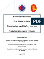 Standards of Monitoring and Safety during Cardiopulmonary Bypass