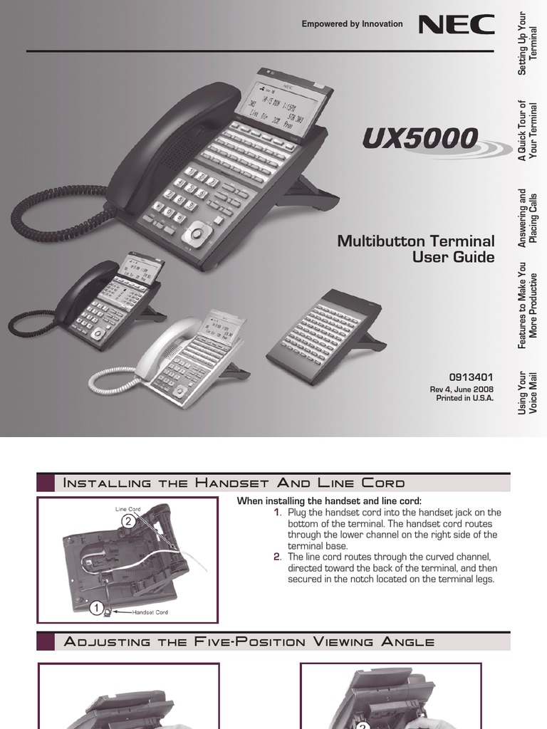 NEC Phone User Guide: Setup & Features | PDF | Voicemail | Icon