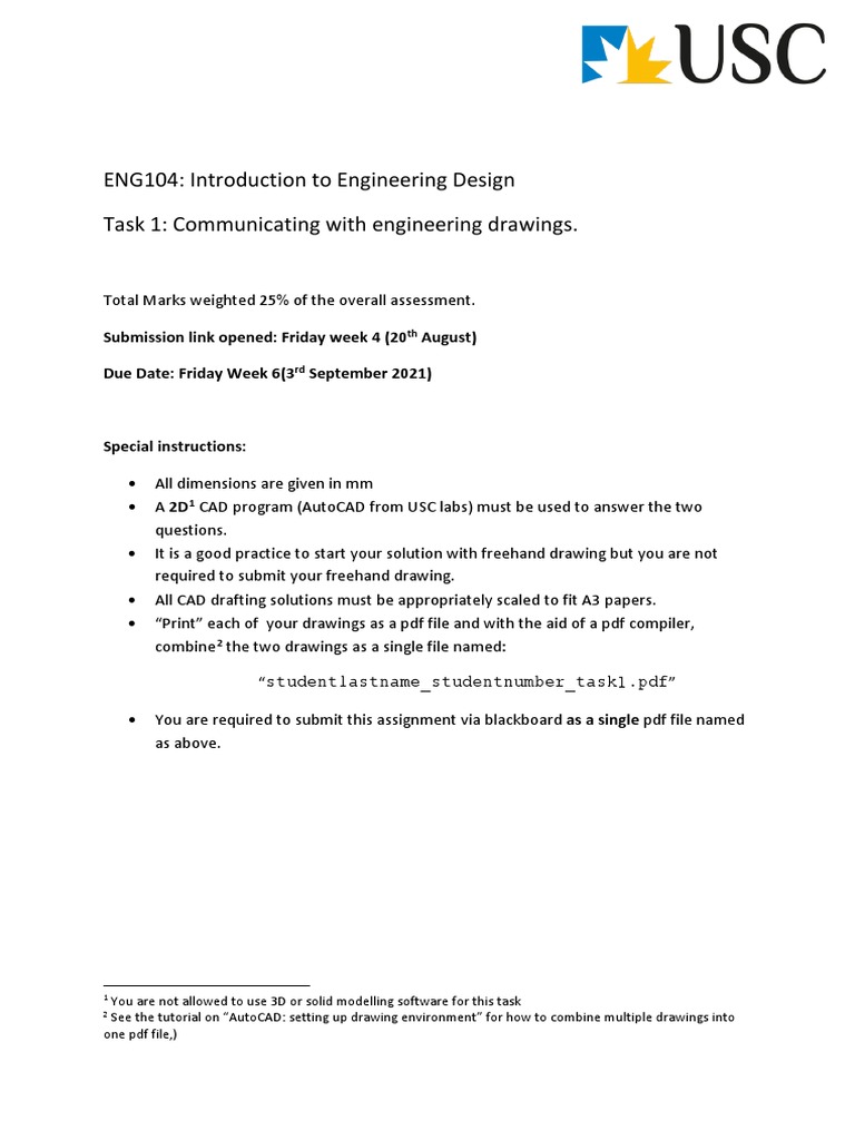 2D AutoCAD Drawing Assignment Guide | PDF | Computer Aided Design
