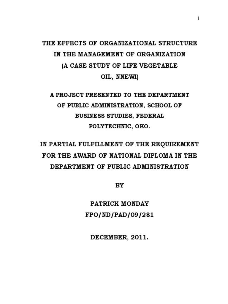 Impact of Structure on Management Roles | PDF | System | Goal
