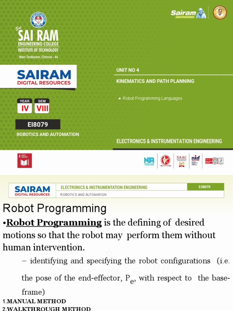 Robot Programming Languages | PDF