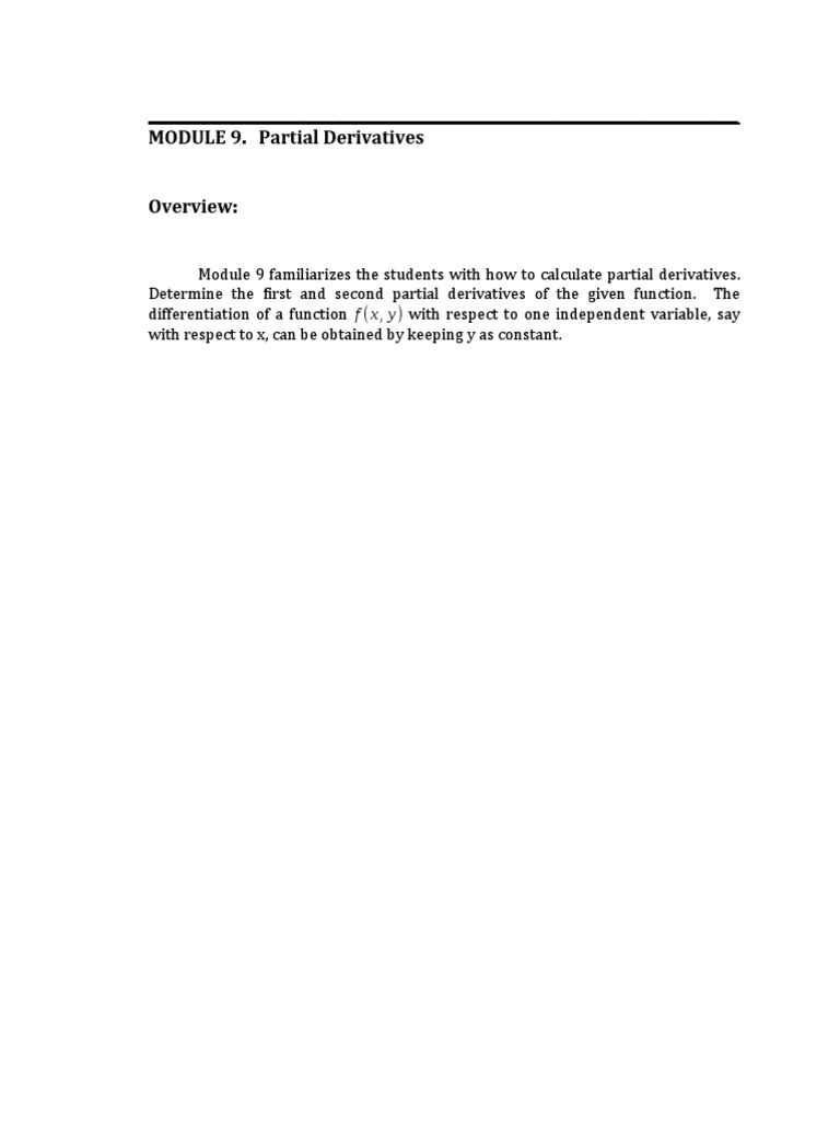 Understanding Partial Derivatives | PDF | Derivative | Function ...