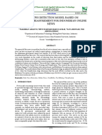 Fake News Detection Model Based On Credibility Measurement For Indonesian Online News