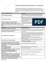 Declaration of Contamination of Vacuum Equipment and Components Procedure HS1