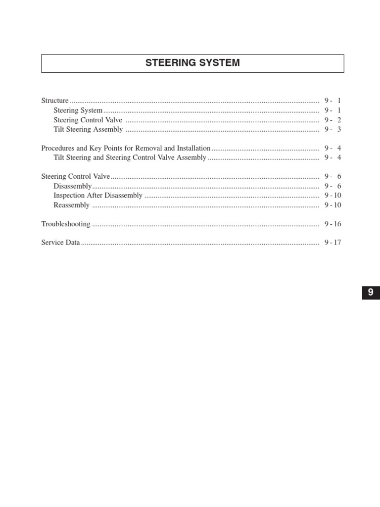 Overhauling the Steering System Procedures for Removing and Installing