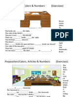 Preposition/Colors & Numbers (Exercises)