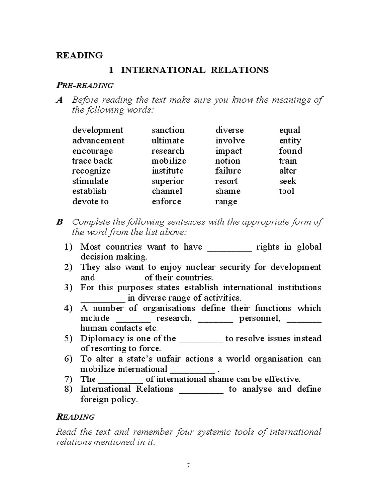 Introduction to International Relations | PDF | International Relations ...