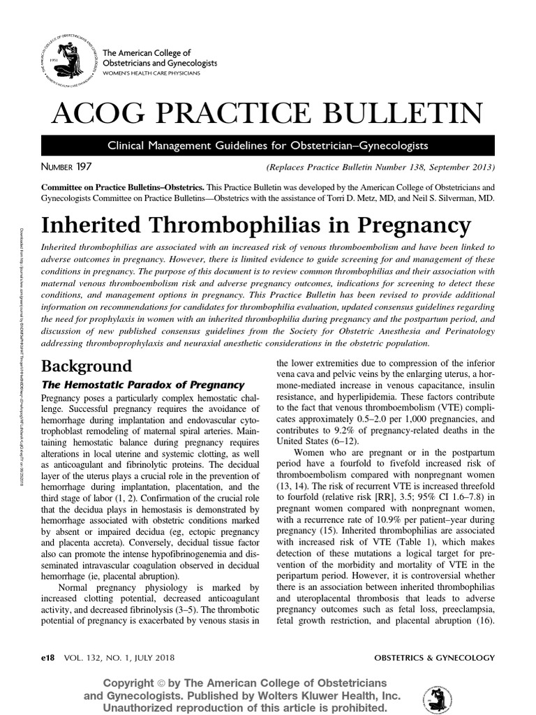 Acog Practice Bulletin Dvt Prophylaxis – PKTLTX