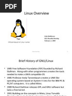 Linux Overview: John Mathieson IEEE Monthly Meeting February 3, 2009 Official Mascot of Linux Kernel