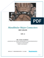Mandibular Major Connectors: 3Rd Grade LEC. 6