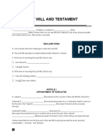 Last Will and Testament OF - : Declarations