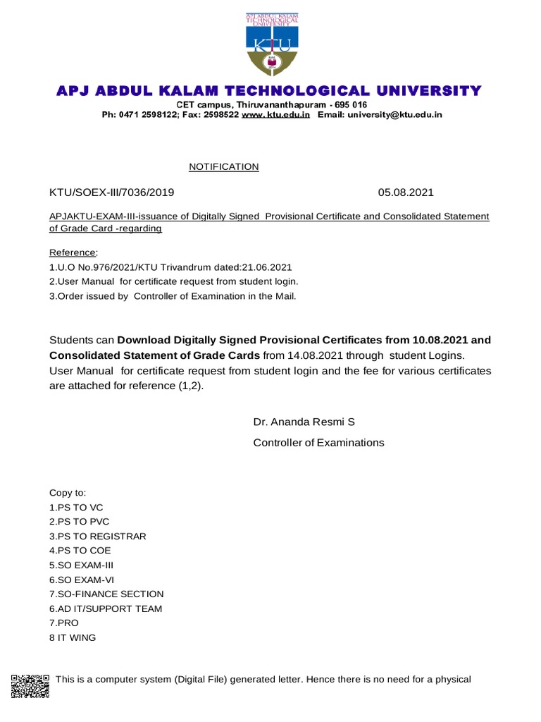 KTU Certificate Request Process Guide | PDF | Computing