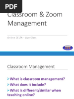 Classroom & Zoom Management: Online CELTA - Live Class