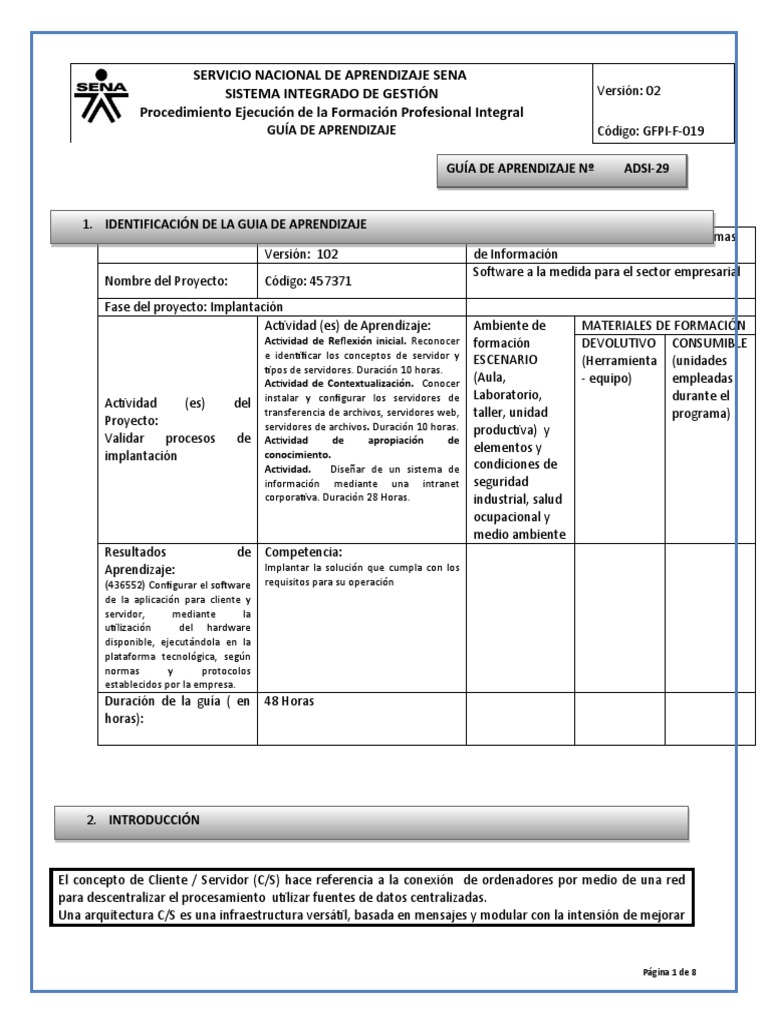 GFPI F 019 Configurar El Software de La | PDF | Redes | Internet y web