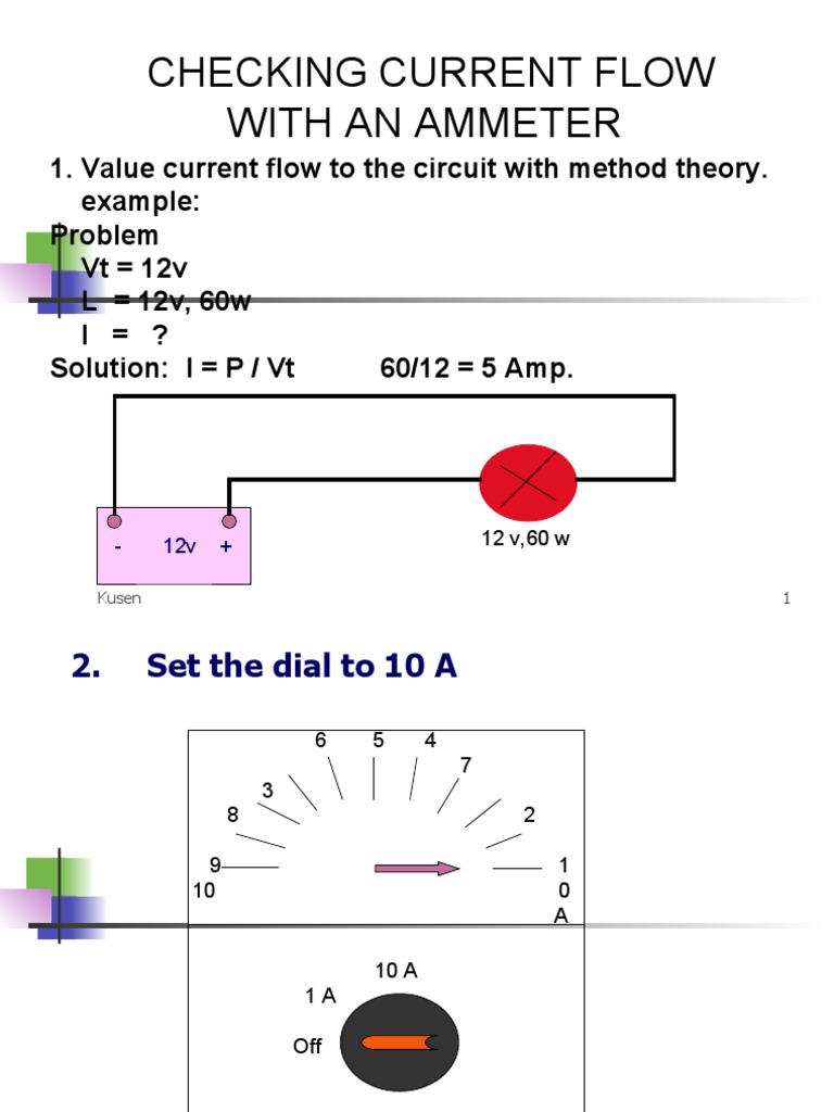 Checking Current Flow With An Ammeter | PDF | Electrical Engineering ...