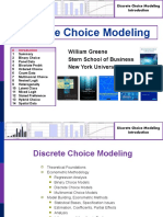 Discrete Choice Modeling: William Greene Stern School of Business New York University