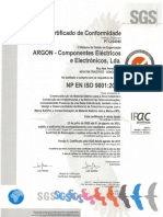 Certificado ARGON 9001 V6
