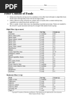 High Fiber Foods Chart | PDF | Oatmeal | Fruit