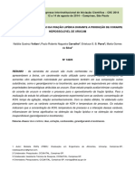 Processo de Separação Da Fração Lipídica Durante A Produção de Corante Hidrossolúvel de Urucum