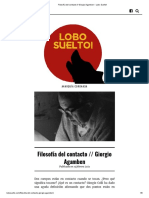 Filosofía Del Contacto - Giorgio Agamben - Lobo Suelto!