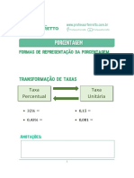 Porcentagem: Transformação de Taxas