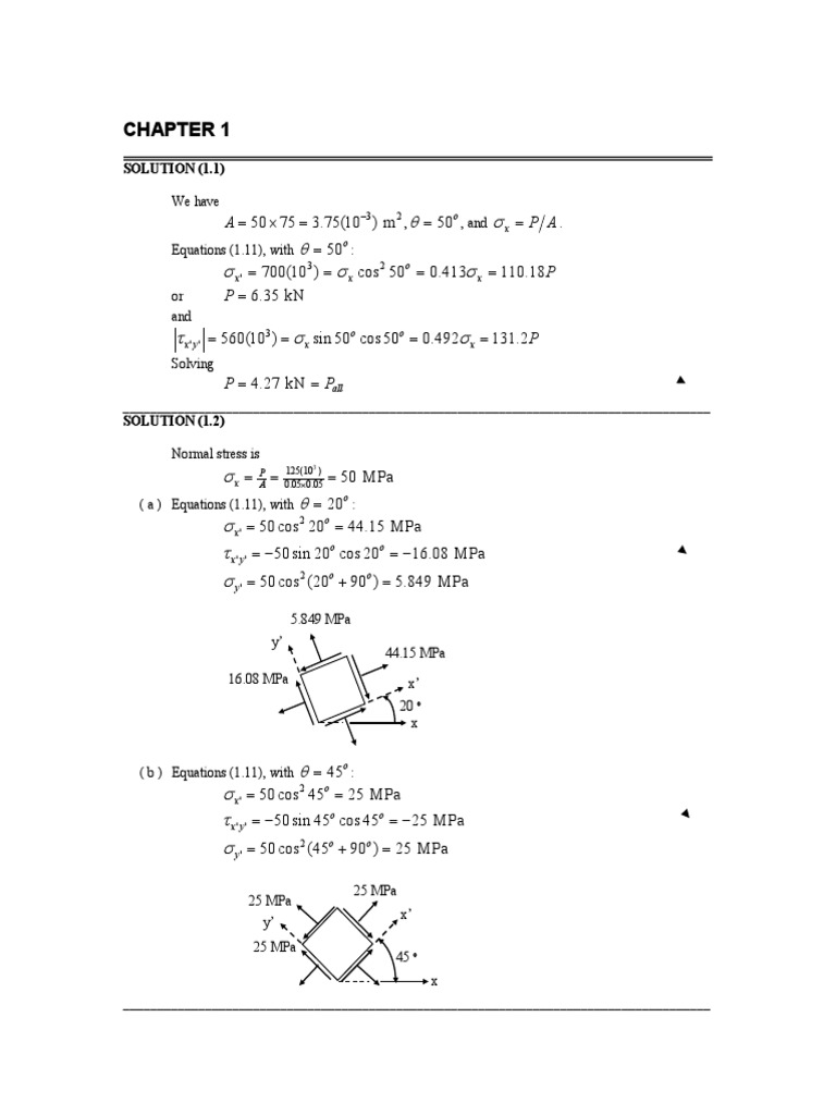 Sample For Solution Manual Advanced Mechanics of Materials and 