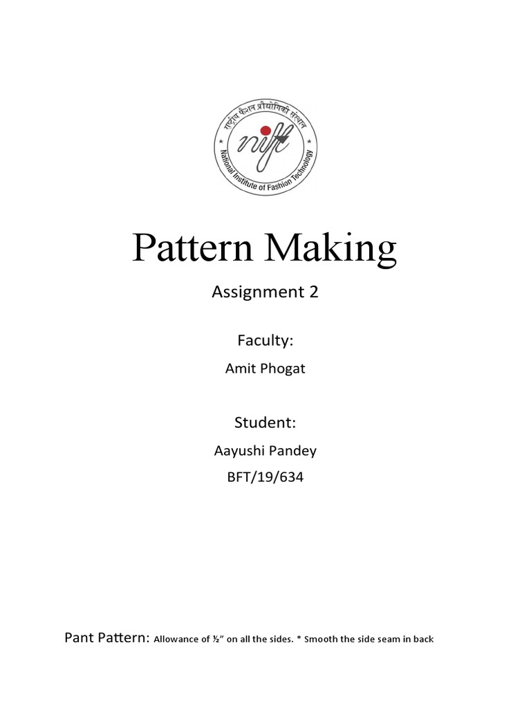 Pattern Making: Assignment 2 | PDF