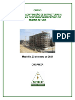 CURSO DIMENSIONADO Y DISEÑO DE ESTRUCTURAS A PORTICADAS   DE HORMIGÓN REFORZADO DE MEDIANA ALTURA