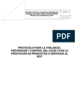 4.0 Protocolo para La Vigilancia, Prevención y Control Del Covid-19 en La Prestación de Productos o Servicios Al BCP.