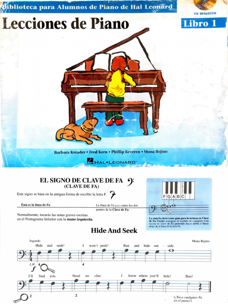 trama inteligencia cavidad Lecciones de Piano 1 Hal Leonard | PDF | Clave | Notación musical