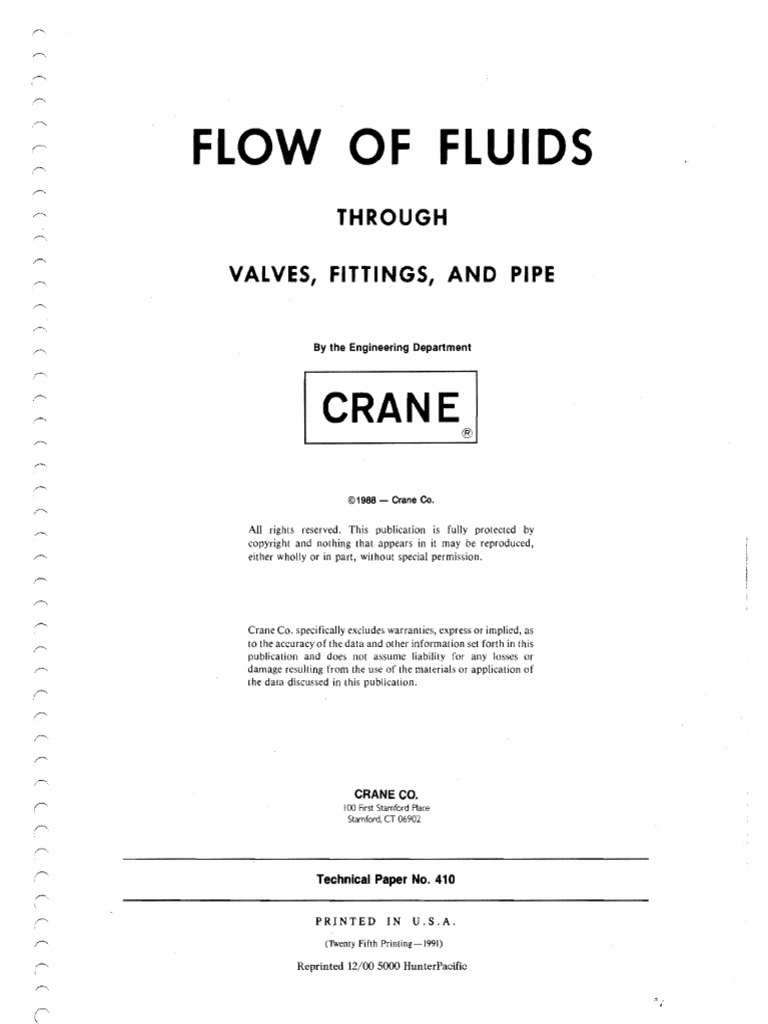 Crane Flow of Fluids TP 410 PDF Viscosity Fluid Dynamics