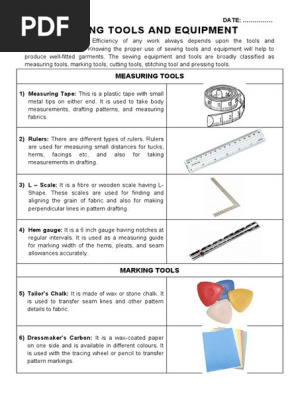 1.1_Sewing Tools and Equipment