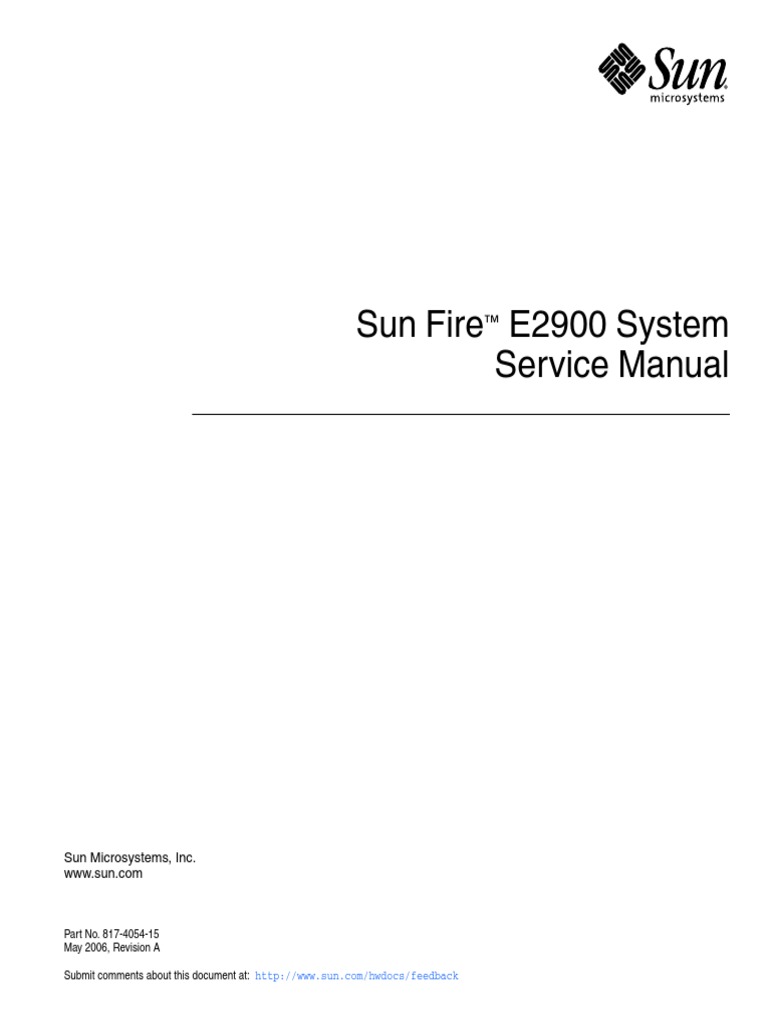 Sun Fire E2900 System Service Manual PDF License Trademark