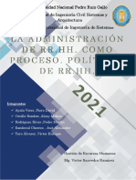 La Administración de RRHH Como Proceso. Políticas de RRHH