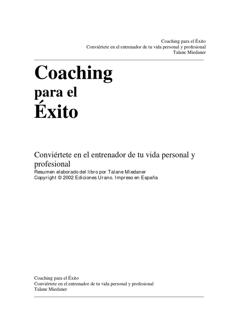 Coaching para El Éxito | PDF