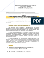 La Democracia y La Construcción de Un Estado Plurinacional