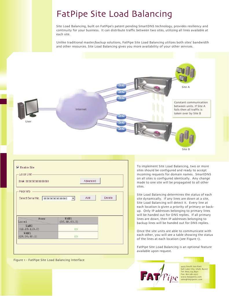 FatPipe Site Load Balancing Overview | PDF | Load Balancing (Computing ...