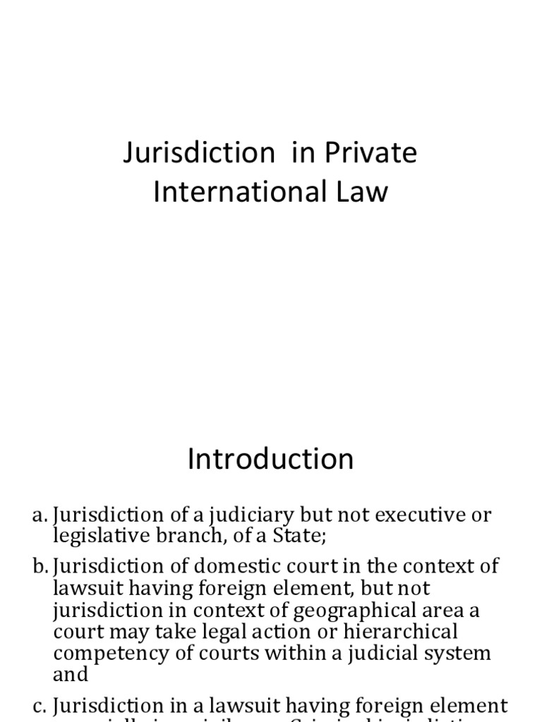 Jurisdiction in Private International Law PDF Jurisdiction In Rem
