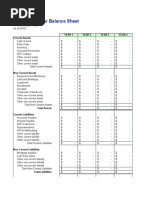 Projected 5 Year Balance Sheet: Year 1 Year 2 Year 3 Year 4 Current Assets