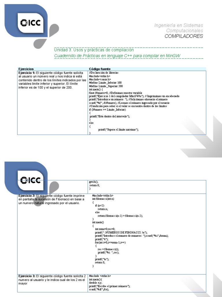 Prácticas de Compilación en C++ | PDF | Desarrollo tecnológico ...