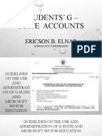 Students' G - Suite Accounts: Ericson B. Elnar