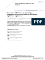 Comparison of Fuel Characteristics of Green (Renewable) Diesel With Biodiesel Obtainable From Algal Oil and Vegetable Oil