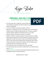 Personal Use Only License: You Can't Use This Font For Commercial Project
