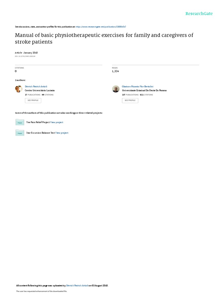 Manual of Basic Physiotherapeutic Exercises For Family and Caregivers